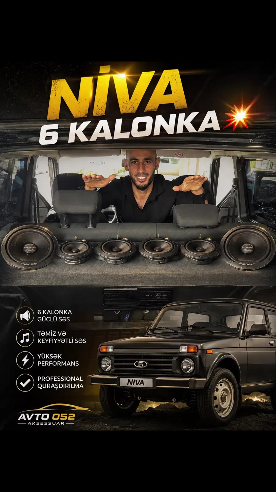 Avtomobil səs sistemi 6 kalonka - Tenderyard